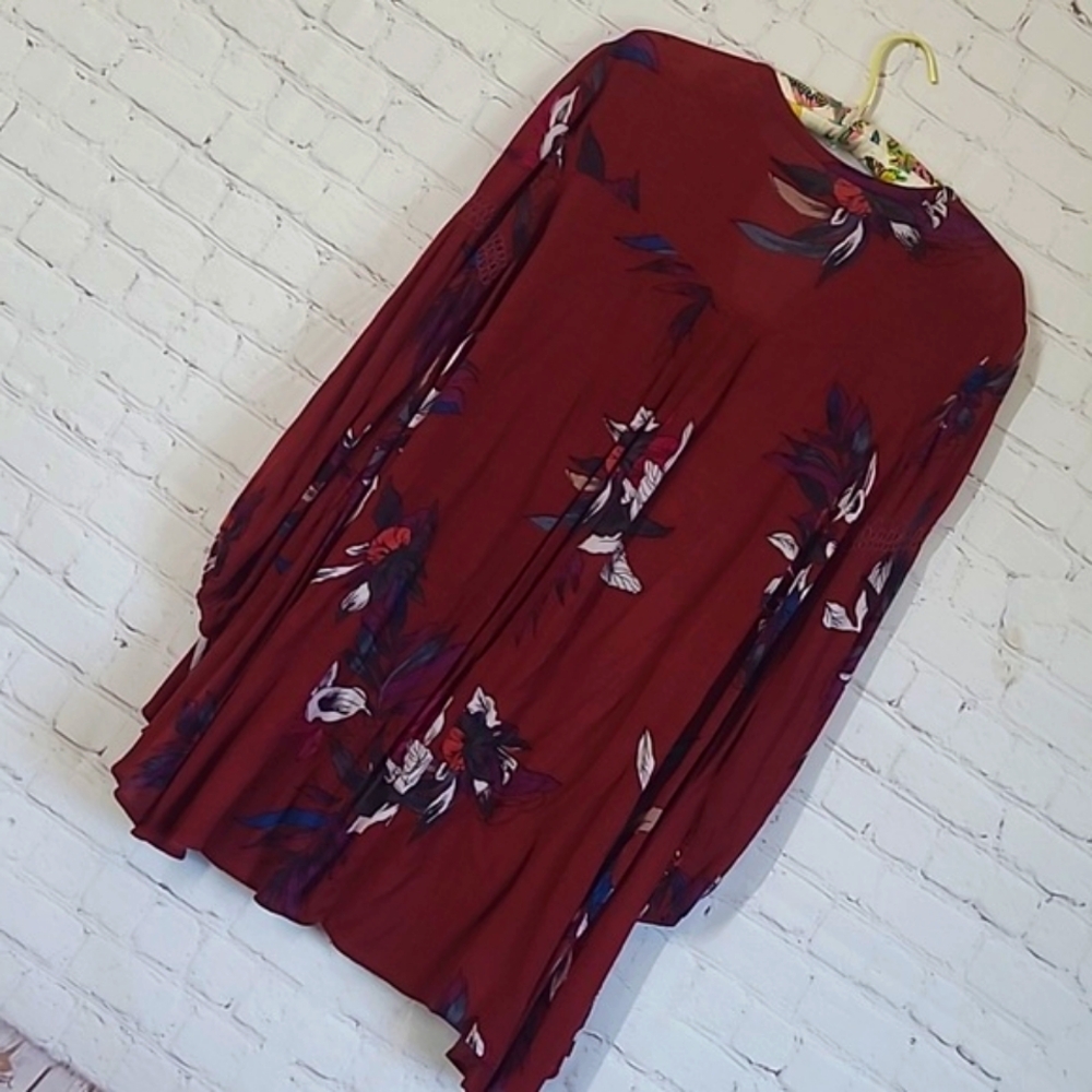Free People Electric Orchid Tree Swing Tunic Dress Red Boho Peasant Festival XS - Picture 14 of 17